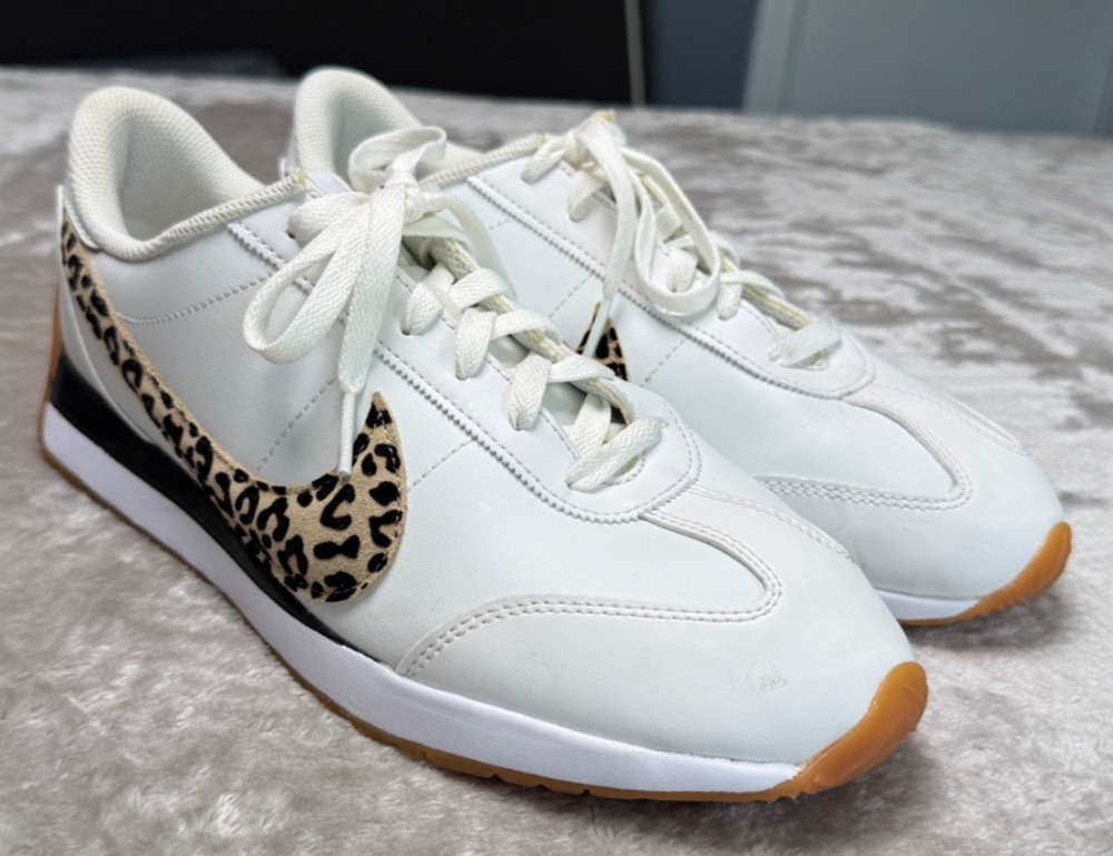 Nike Pacifica Summit White Leather Suede Animal Print Sneakers Womens Size 10.5